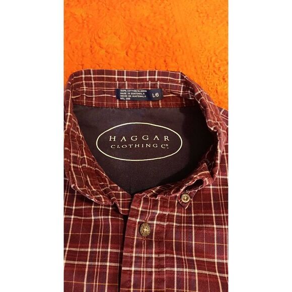Haggard plaid button down shirt in good condition size large - Picture 4 of 4